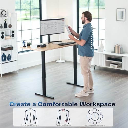 VIVO Black Dual Motor Electric Standing Desk Frame, DESK-E-200B