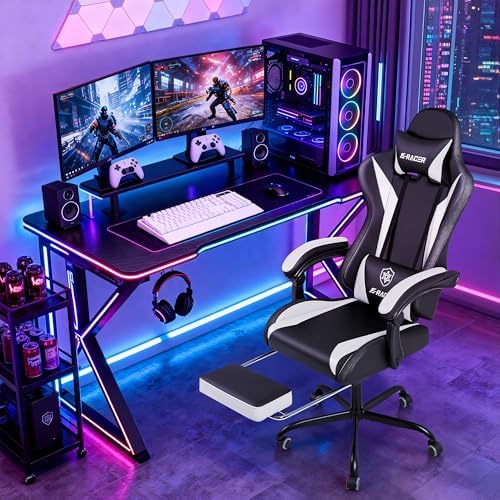 Homall Ergonomic Gaming Chair, High-Back Racing Style PC Chair, White