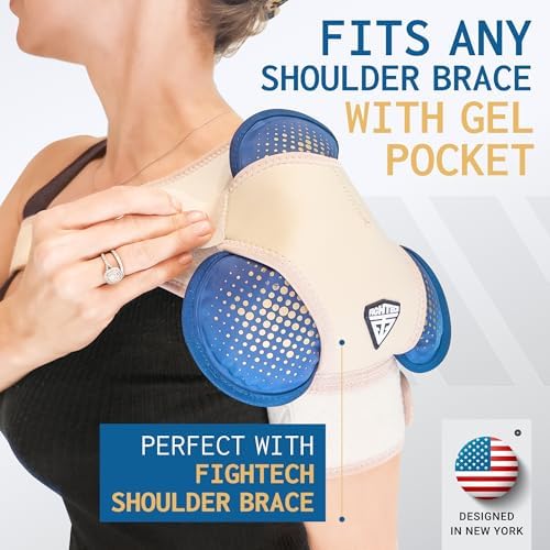 FIGHTECH AidPRO Rotator Cuff Shoulder Brace for Men and Women - Blue, Large