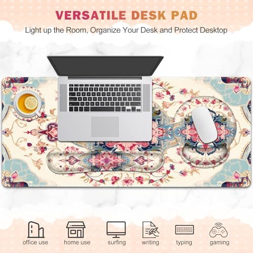 Gaming Mouse Pad, Large Desk Mat Cute Desk Pad Protector, 4in1 XXL Mousepad