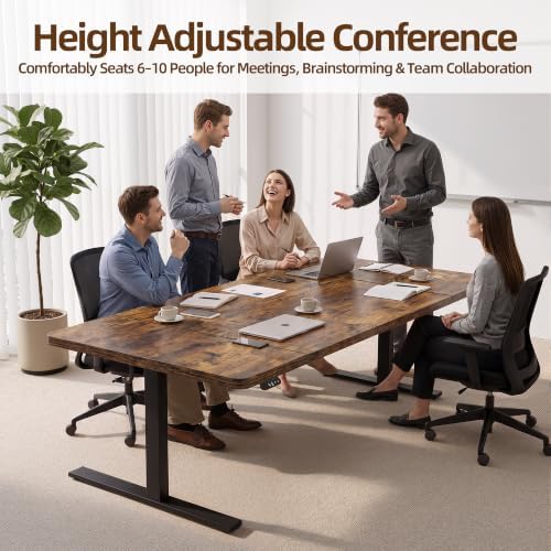 TIQLAB 79 * 32 Large Standing Desk, Conference Room Tables, Rustic Brown