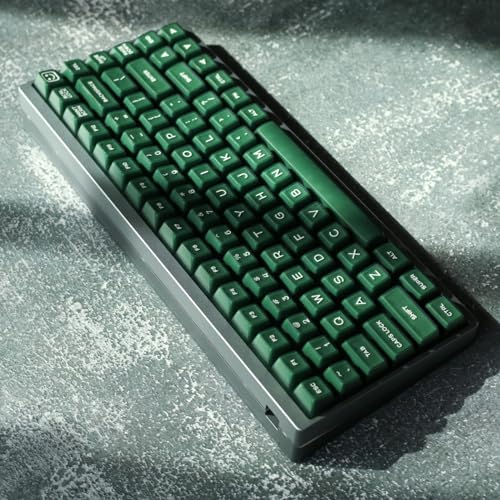 ULTRAEQUIP Emerald Jade Keycaps 142 Keys Double Shot PBT Keycaps RSA Profile, Translucent Green Shine Through, Custom Set for ISO ANSI 60, 75, 80, 95, 100% Mechanical Keyboard