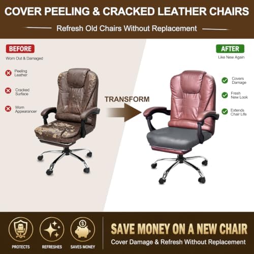 NeColorLife Large Waterproof PU Leather Office Chair Seat Cover