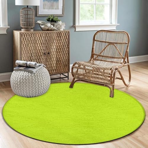 Home Decor Non Slip Kitchen Office Circle Rug, Machine Washable Modern Round Area Rug, Room Sofa Yoga Soft Round Carpet Fluorescent Color, 36inch