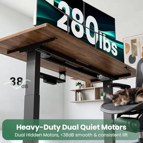 SIAGO Dual Motor Standing Desk Frame for Tops up to 75" - 280 lbs Capacity