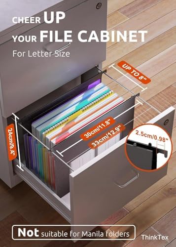 ThinkTex 10-Pack Hanging File Folders with 7 Expanding Pockets