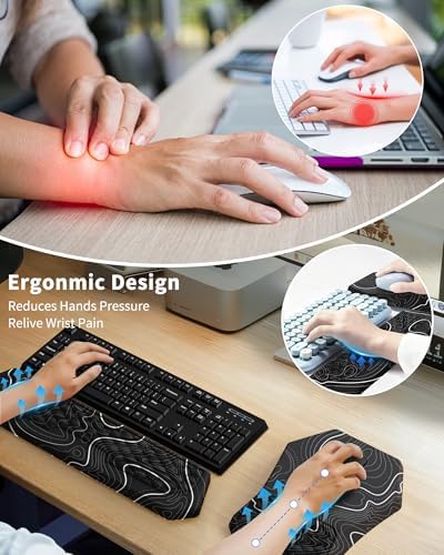 Ergonomic Mouse Pad with Wrist Rest Support for Carpal Tunnel Pain Relief
