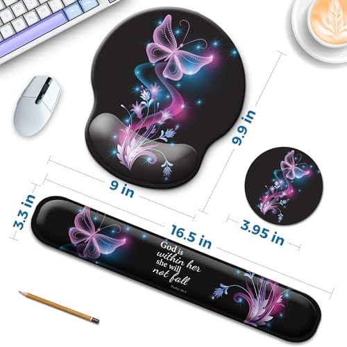 Mouse Pad and Keyboard Wrist Rest Support,Ergonomic Mouse Pad Set