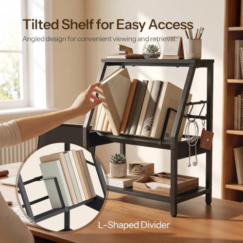 HOOBRO Desktop Bookshelf, 3-Tier Desk Organizer Shelf, Small Office Shelves