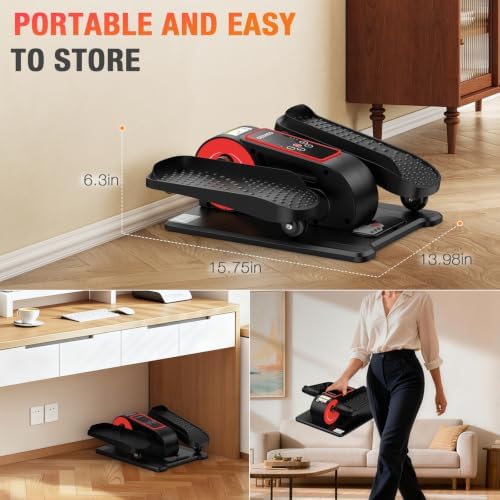 Under Desk Elliptical Machine, Electric Elliptical Leg Exerciser for Senior