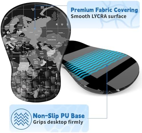 YIWEI Ergonomic Mouse Pad with Wrist Rest for Carpal Tunnel Pain Relief