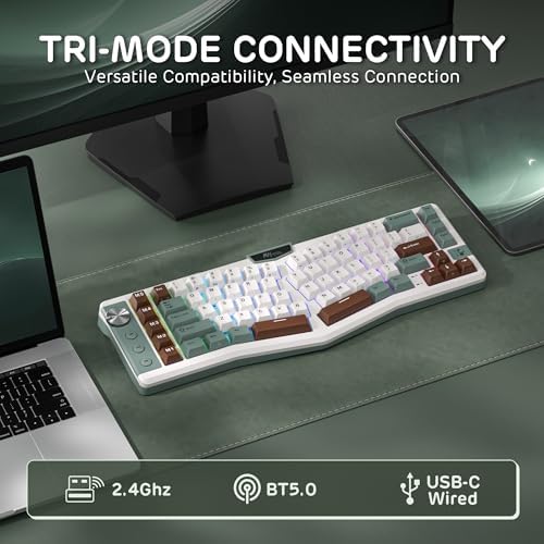 RK ROYAL KLUDGE A72 Alice Ergonomic Wireless Mechanical Keyboard,Split Ergo