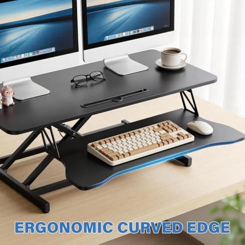 37" Height Adjustable Standing Desk Converter, Stand up Desk Riser
