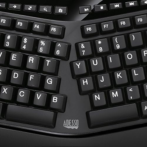 Adesso AKB-450UB Ergonomic Keyboard with Built-in Touchpad, Wired USB
