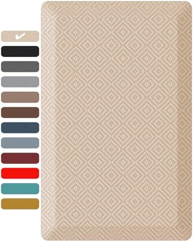 Ophanie Kitchen Mats for Floor,3/4 inch Thick,20x32 Anti Fatigue Cushioned Mat,Kitchen Rugs,Waterproof,Comfort Ergonomic Standing Mat for Office,Home,Sink with 99+ Pairs of Anti-Slip Bottom Ridges