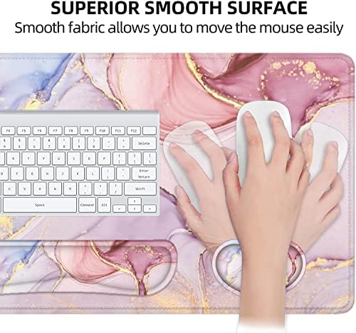 Large Mouse Pad with Wrist Rest, 4-in-1 Wrist Rest for Keyboard and Mouse