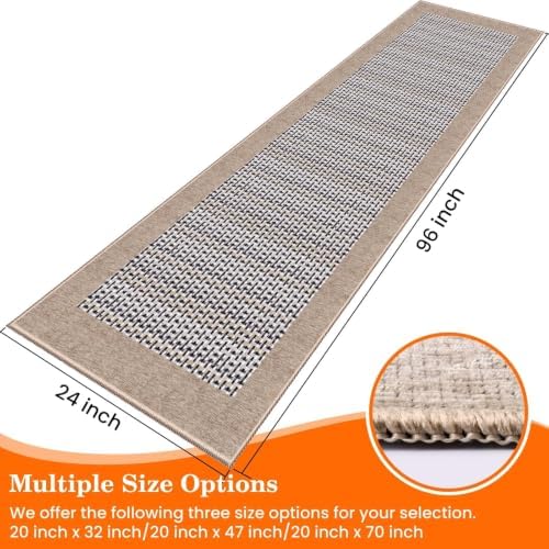 StepRite Kitchen Rugs, Kitchen Mats for Floor, 96"x24" Non-Slip Machine-Washable Kitchen Throw Rug, Absorbent Runner Rugs Office, Sink Standing Desk Mat, Decor Carpet, Khaki