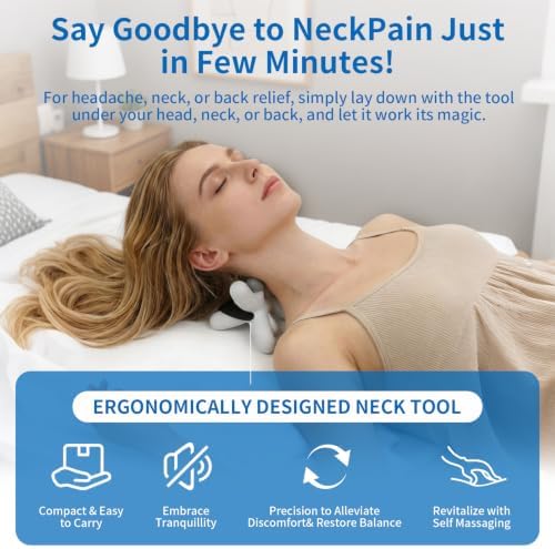 Occipital Release Tool for Neck Tension&Tmj&Occipital Neuralgia Relief,Suboccipital Release Tool and Neck Stretcher with Silicone Pad for Stretch,Shoulder Trigger Point Massage Tool