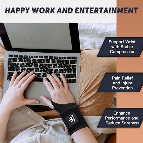 INDEEMAX Copper Carpal Tunnel Wrist Brace 2 Pack, Support for Pain Relief