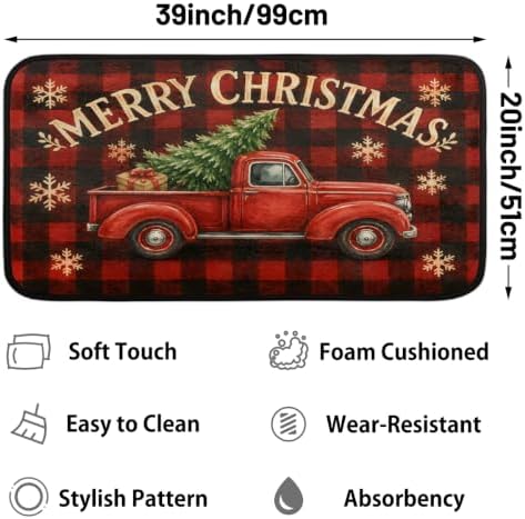 Christmas Door Mat Non-Slip Kitchen Rug Entrance Welcome Mat C-4