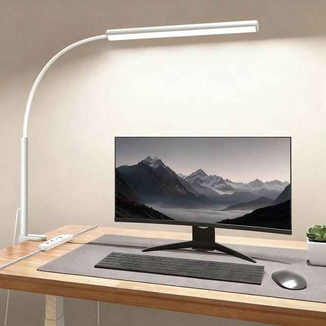 LED Desk Lamp with Clamp, 1200 Lm Eye-Caring Desk Light for Home Office,Pro
