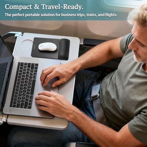 univo colors Mini Size Mouse Pad for Business Trips and Travel,Premium PU Material,Ergonomic Design,Smooth Mouse Operation with Hard Plate,Reduces Fatigue(Navy)