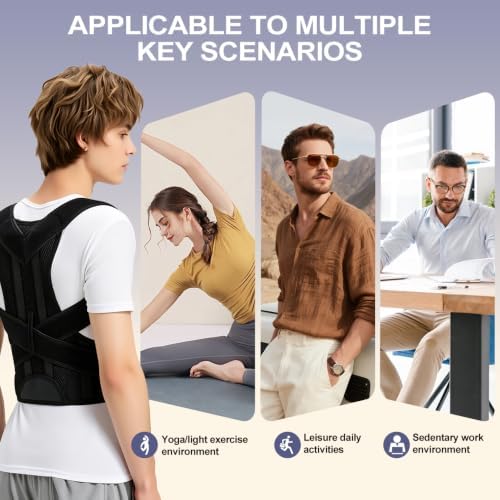 Posture Corrector for Men and Women, Adjustable Back Brace for Back, Neck and Shoulder Pain Relief, Back Support for Posture Improving Scoliosis, Hunchback, Hump, Thoracic, Spine Corrector (Medium)