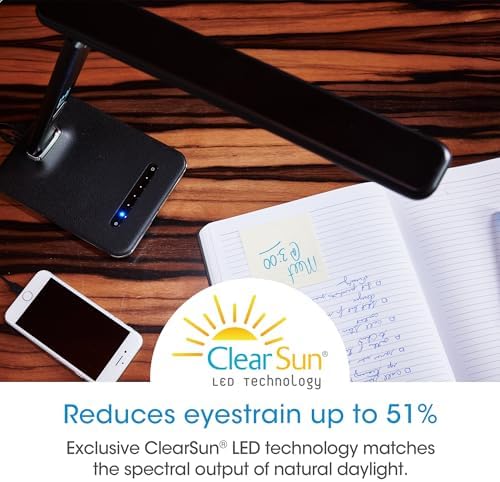 OttLite Renew LED Desk Lamp with USB Charging Port, Black