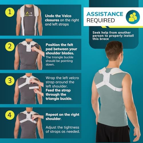BraceAbility Clavicle Support Brace - Figure 8 Upper Back Brace Posture Corrector for Women and Men, Shoulder Straightener, Kyphosis Relief, Sling for Injuries and Fractures (Small)