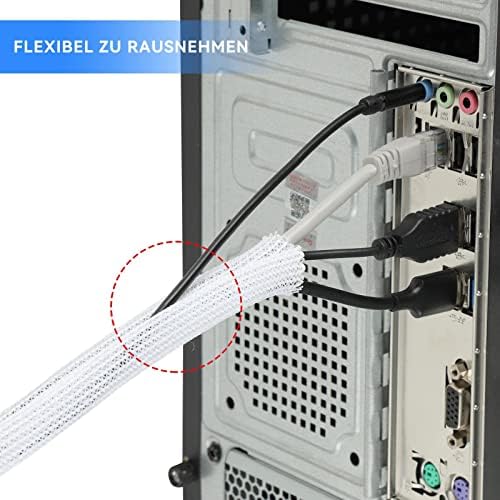 AGPTEK Cable Sleeve, 20ft - 4/5 inch Cable Management Cord Hider, White