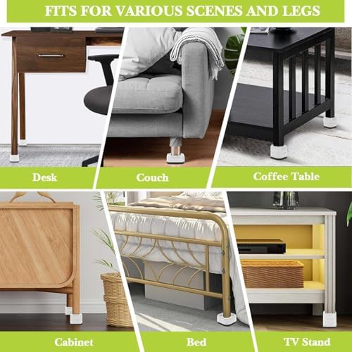 6 Pack Furniture Risers 3 Inch, Adjustable Bed Risers Heavy Duty for Table Desk Couch Chair Sofa Cabinet Bed Legs Dorm, Square Stackable Bed Raisers Blocks Lift Height 1", 2",3"or 4", White