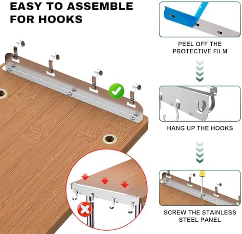 ZHWS Bathroom Counter Organizer Corner Countertop Shelf Adjustable 3 Tier Corner Shelf Kitchen Counter Organizer with 4 Metal Hooks for Bathroom Counter, Makeups, Dresser Table, Over Sink