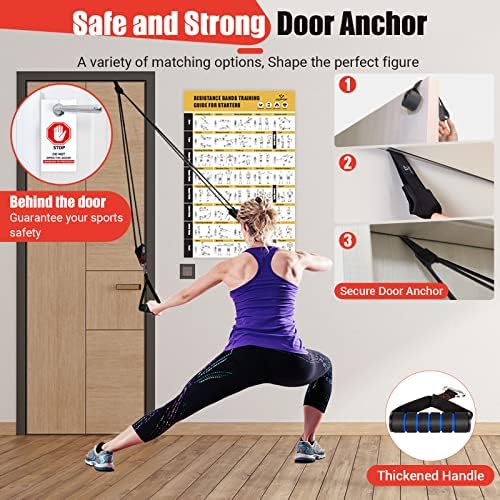 Resistance Bands with Handles for Women, 5 Level Exercise Bands