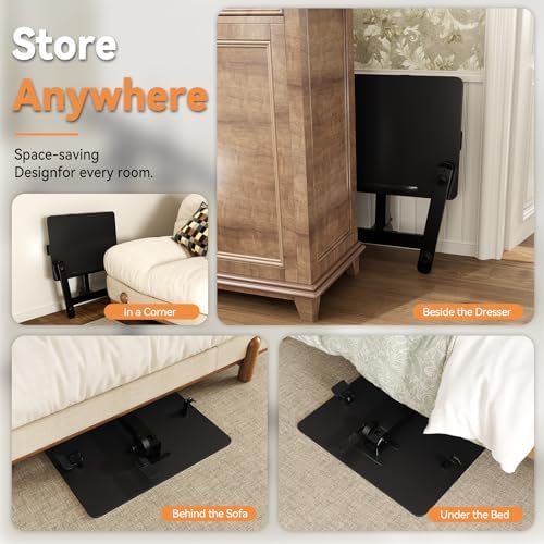Monomi 25“ Mobile Folding Desk,Pneumatic Sit-Stand Table,No Assembly,Black
