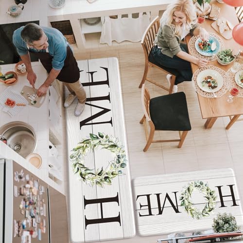 KIMODE Anti Fatigue Kitchen Mats for Floor Cushioned Kitchen Rugs Sets of 2