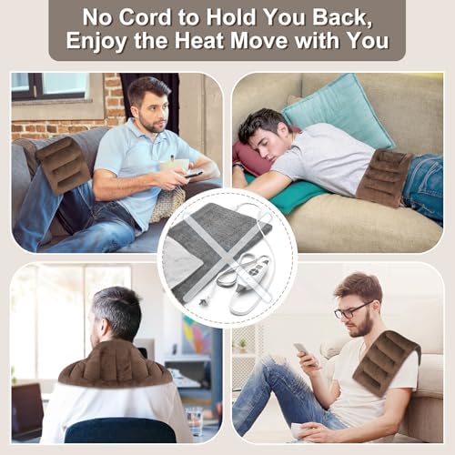 SuzziPad Microwave Heating Pad for Muscle Soreness Fatigue, 7"X16", Brown