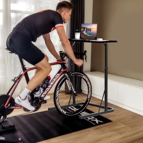 Adjustable Treadmill Walking Pad Desk, for Bike/Cycling Trainer, Workstation Standing Desk, Trainer Stand Table for Indoor, Treadmill Attachment-Exercise While Working or Watching TV, Black