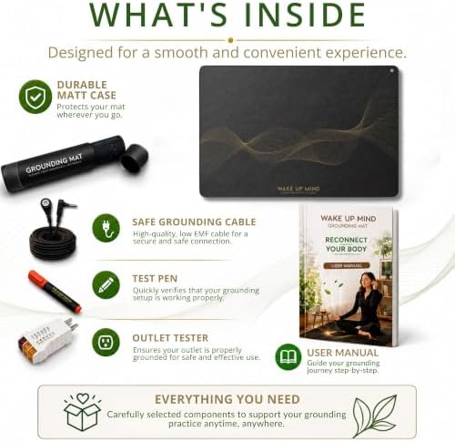 Grounding Mat for Bed & Feet, Conductive Earthing Pad for Home