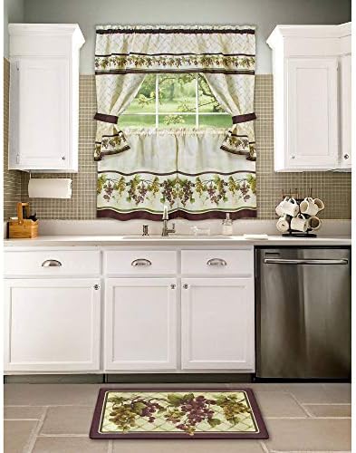 PowerSellerUSA Printed Anti Fatigue Mat, Non Slip Printed Textured Comfort Standing Floor Mats for Living, Dining Room, Bedroom, Kitchen, Office, Work (18x30 in., Grapes)