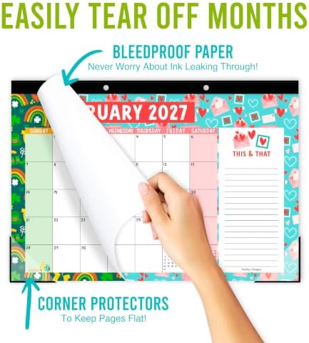 Large Desk Calendar 2027 - Desktop Calendar 2027-2028