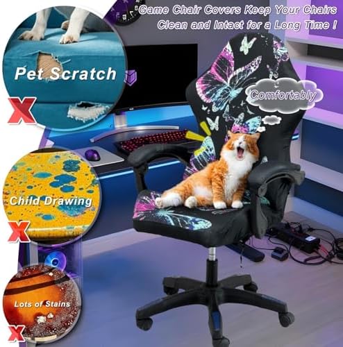 Gaming Chair Covers, 3D Printing One-piece Fit Cat Scratch Proof