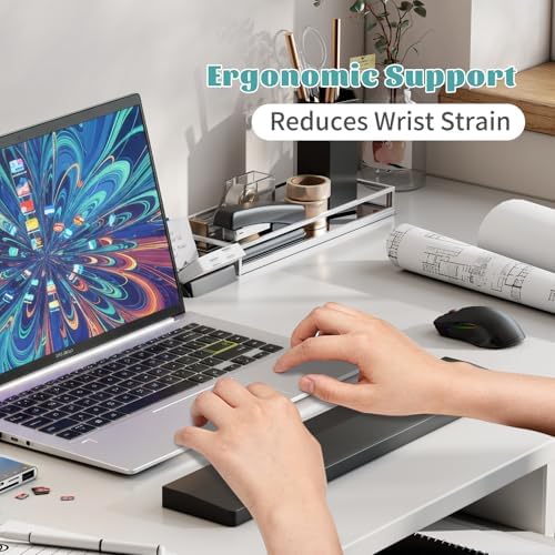 Keyboard Wrist Rest, Wooden Wrist Rest for Keyboard, 17.3-inch Length and 22mm Thickness, Bamboo Wood Palm Rest, Ergonomic Design for Mechanical Gaming Keyboard, Stain Resistant