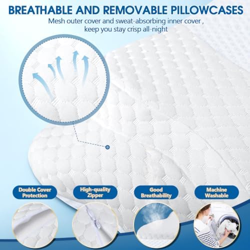 CHxxy Memory Foam Pillows, Cervical Pillow for Neck & Shoulder Pain Relief