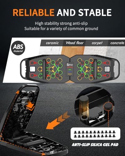 BBTOPS Push Up Board, Pilates Bar & Fitness Accessories, 25 in 1 Foldable Push up Bar for Home Gym, Workout Exercise Professional Push Up Strength Training Equipment for Man and Women