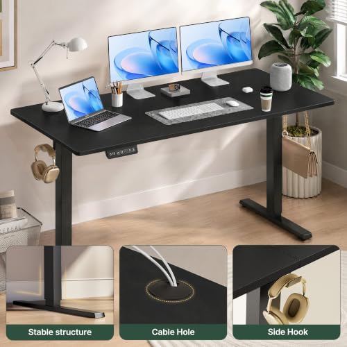 Electric Standing Desk,48in for Home,Office,Gaming,Black