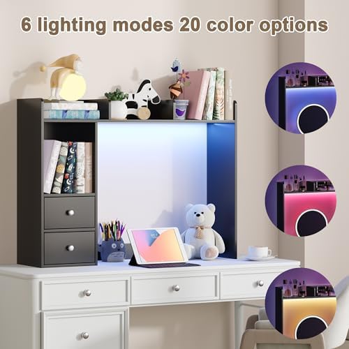 ChooChoo Desktop Bookshelf with LED Lights and 4 Shelves