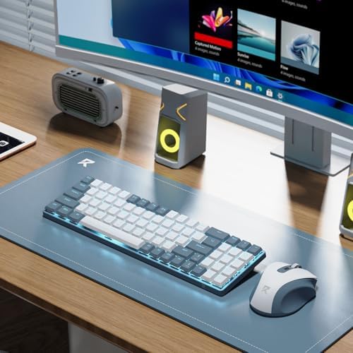 Redragon BS8773 Wireless Keyboard and Mouse Combo, 78 Keys 2.4Ghz Wireless Low-Profile Mechanical Red Switch Keyboard w/Slim Compact Design & Single Blue Backlit, Comfort Grip 2400 DPI Max Mouse