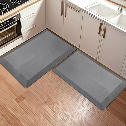Tyrot Extra Thick Anti Fatigue Mat for Kitchen Floor, 20x32+20x32, Grey