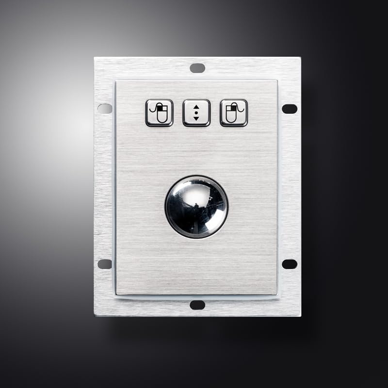 Embedded Mechanical Trackball Mouse USB PS2 Panel Mount 38mm Metal Rollerball Industrial Pointing Device(USB Interface,Black)