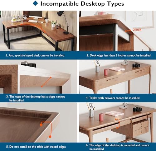 BONTEC Ergonomic Desk Extender Tray, 9.5"x9.1" Wrist Rest Shelf